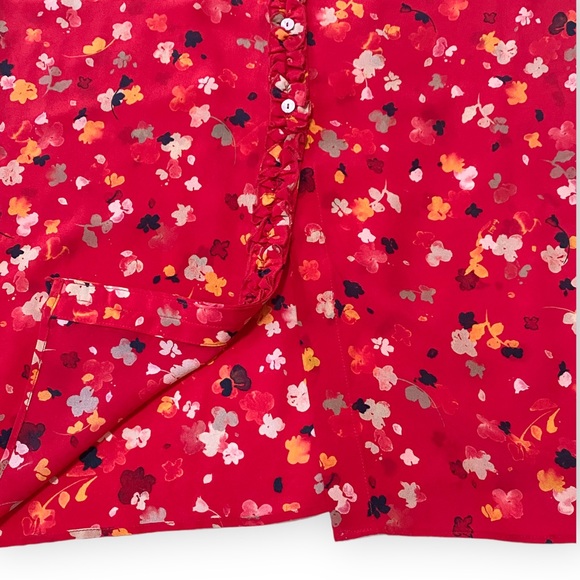 Realisation Par Juliet Silk Midi Dress in Rouge Fleur Size M - Picture 9 of 11